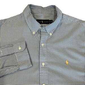 Ralph Lauren Light Blue Checked Long Sleeve Shirt XL/36
